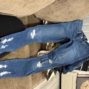 Hollister Women's Blue Distressed Skinny Jeans